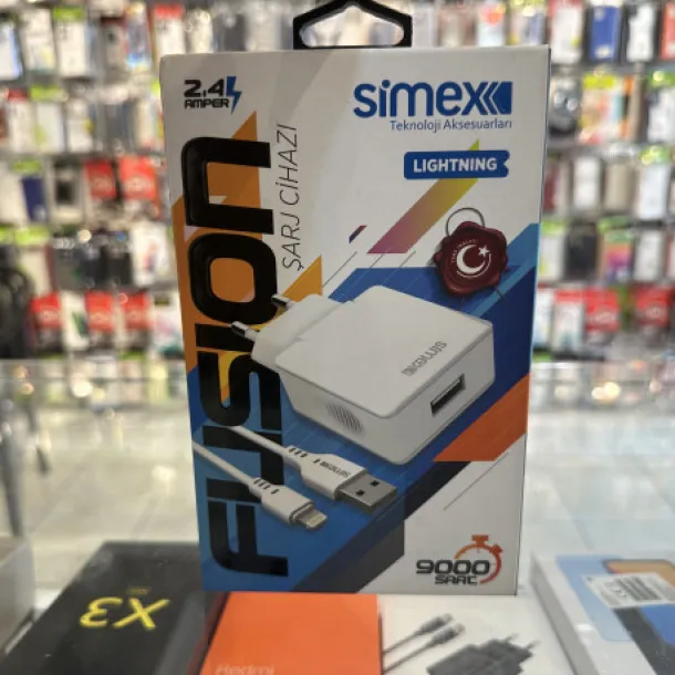 Simex iPhone Lightning SPS-01 Fusion 2in1 2400 mAh Şarj Seti