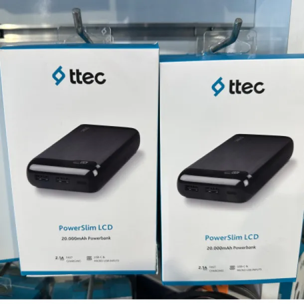 ttec PowerSlim Trio LCD 20.000mAh PD 22,5W Dahili Kablolu Taşınabilir